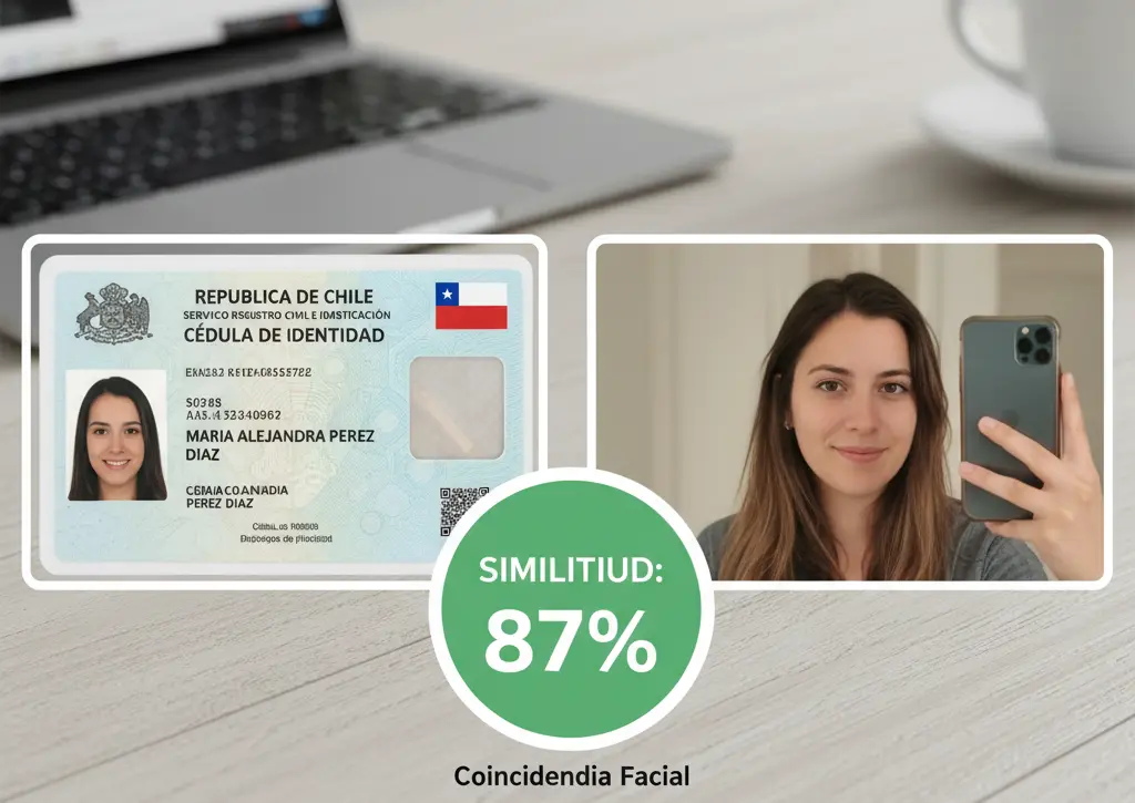 Ejemplo de validación de selfie y cédula de identidad